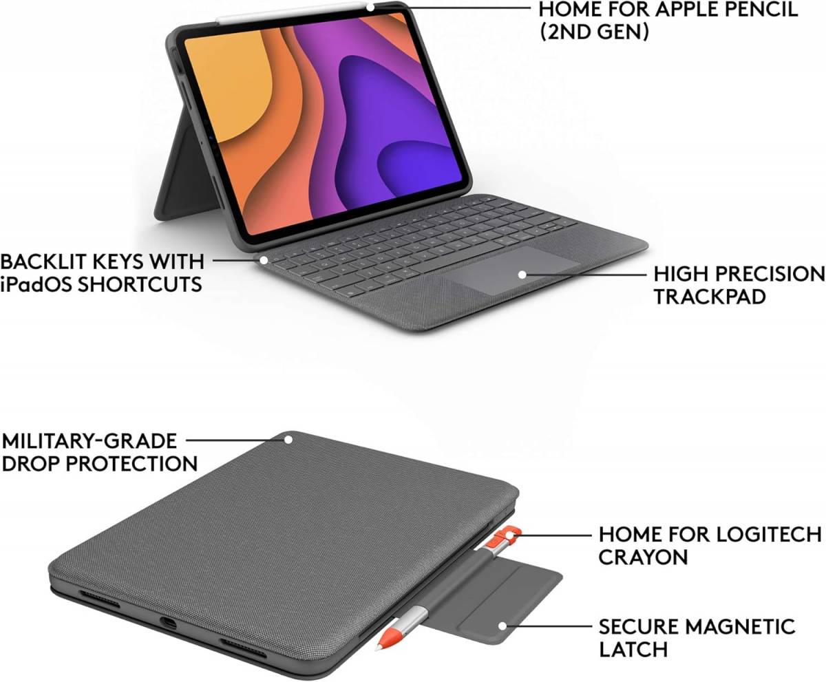 Logitech Folio Touch &ndash; Air 11" (M2 & M3), Air (4. & 5.gen) billentyűzetes tok, UK kioszt&aacute;s