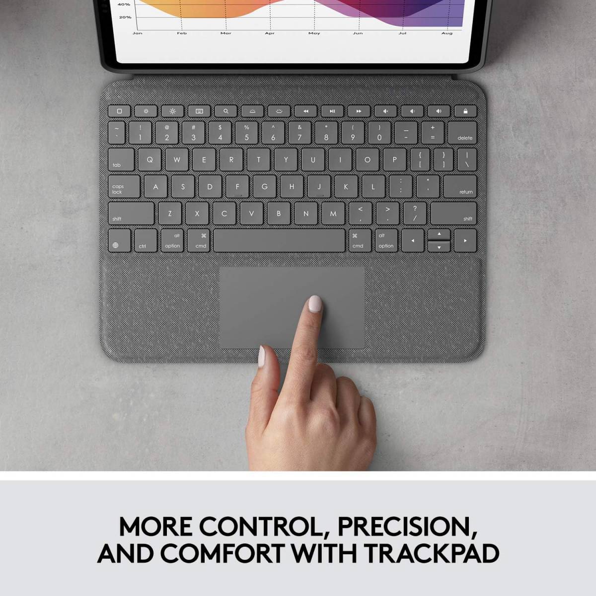 Logitech Folio Touch &ndash; Air 11" (M2 & M3), Air (4. & 5.gen) billentyűzetes tok, UK kioszt&aacute;s