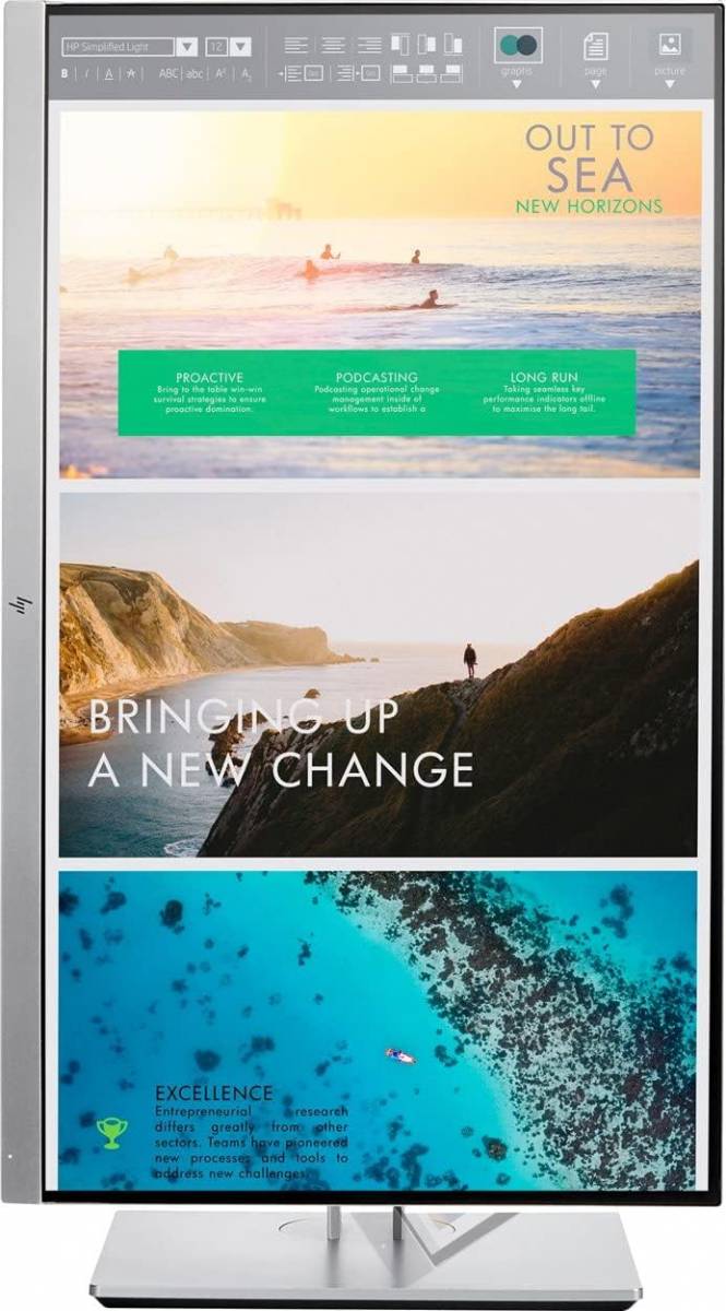 HP EliteDisplay E233 23"FHD Üzleti Monitor HDMI, DP, VGA, 2xUSB , Fekvő/álló mód, emelhető, HASZNÁLT
