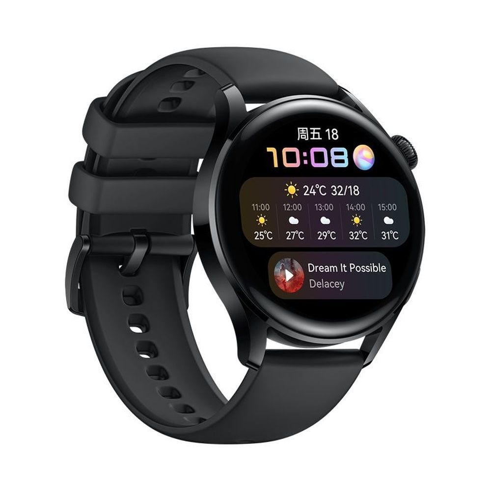 Huawei Watch 3 46mm eSIM Black okosóra, bemutatótermi darab, nem használt