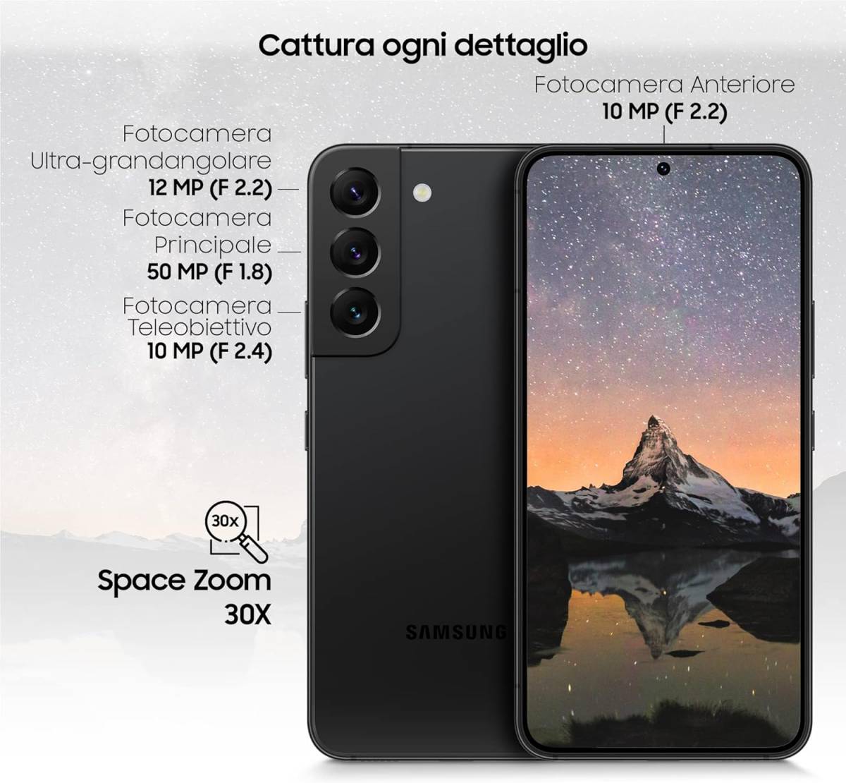 Samsung Galaxy S22  5G 128GB 8GB RAM SM-S901 FEKETE DUAL SIM MOBILTELEFON, HASZN&Aacute;LT