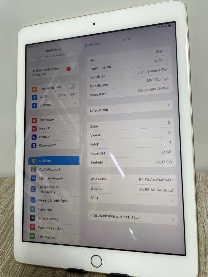 iPad 5. Gen 9.7  2017  Wifi 32GB GOLD